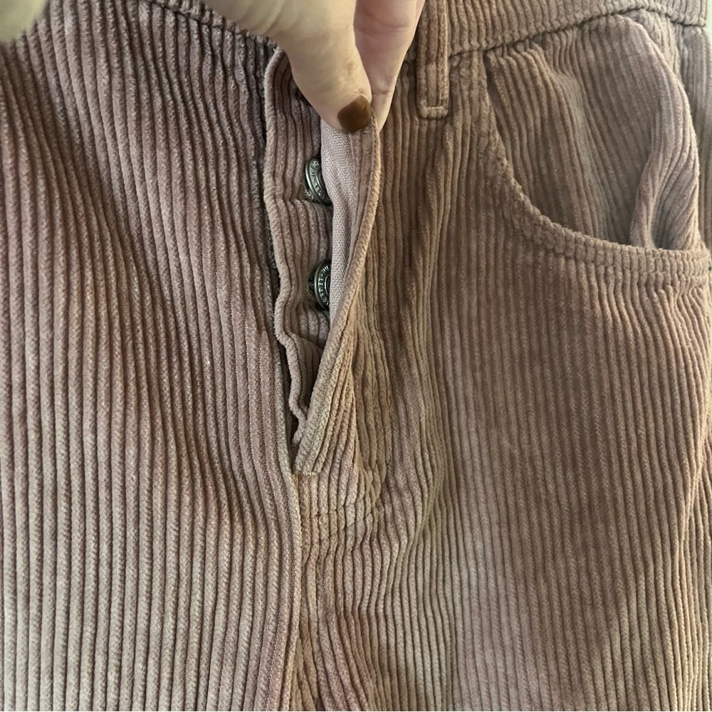 Free People We the Free Good Luck Mid Rise Barrel Pants Jeans Cord Rose 26 NWT - Picture 9 of 16